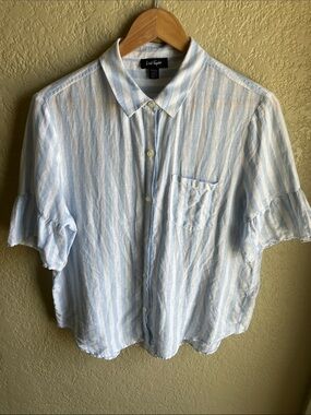 Lord & Taylor striped linen button down